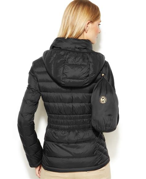 michael michael kors chevron hooded packable down puffer coat|Michael Kors removable hood coats.